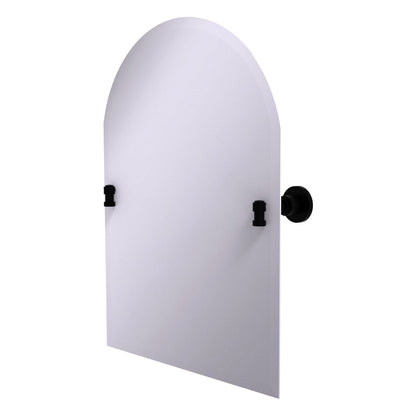 Allied Brass WS-94-BKM Washington Square Matte Black Frameless Arched Top Wall Mirror With Beveled Edge