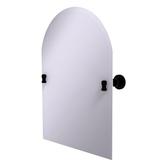 Allied Brass WS-94-BKM Washington Square Matte Black Frameless Arched Top Wall Mirror With Beveled Edge
