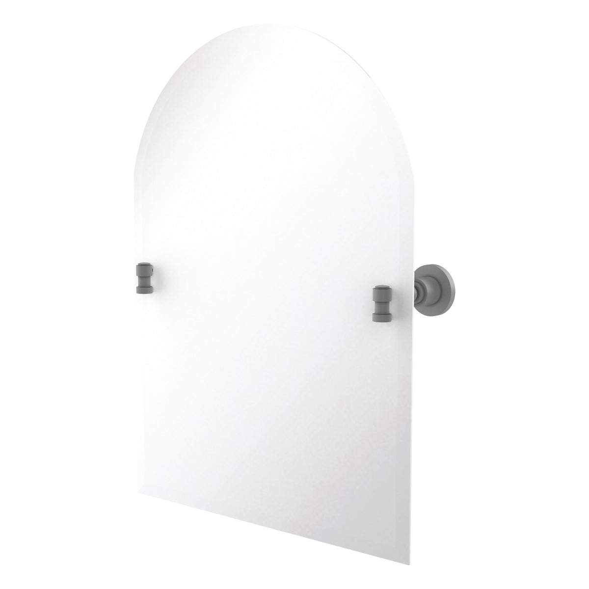 Allied Brass WS-94-GYM Washington Square Matte Gray Frameless Arched Top Wall Mirror With Beveled Edge