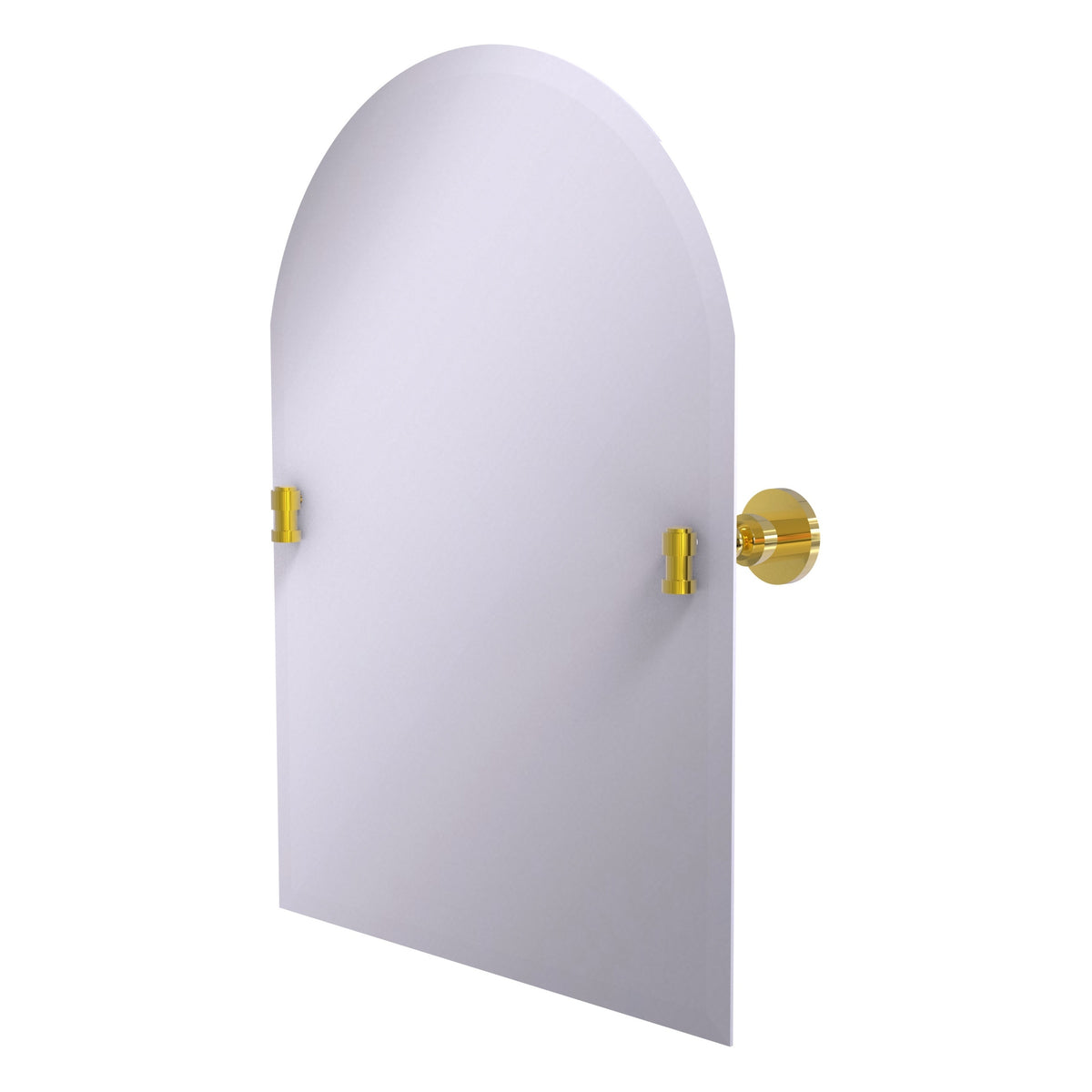 Allied Brass WS-94-PB Washington Square Polished Brass Frameless Arched Top Wall Mirror With Beveled Edge