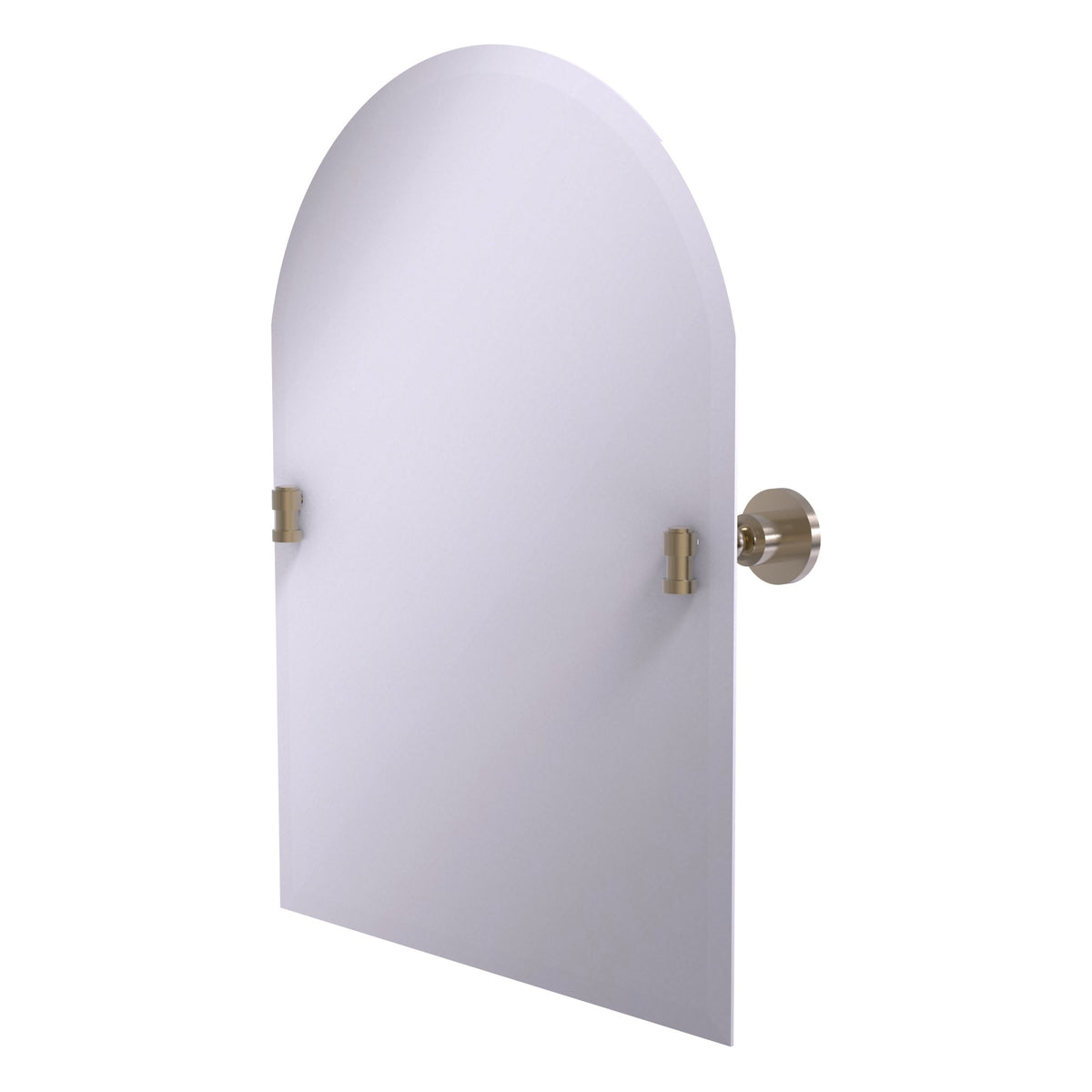Allied Brass WS-94-PEW Washington Square Antique Pewter Frameless Arched Top Wall Mirror With Beveled Edge