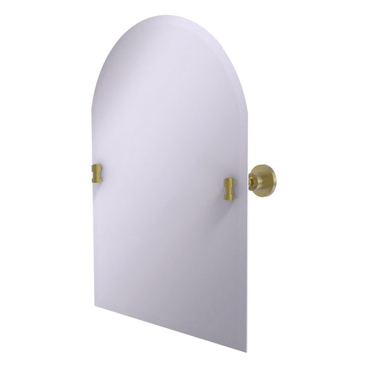 Allied Brass WS-94-SBR Washington Square Satin Brass Frameless Arched Top Wall Mirror With Beveled Edge