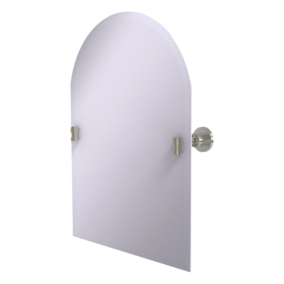 Allied Brass WS-94-SN Washington Square Satin Nickel Frameless Arched Top Wall Mirror With Beveled Edge