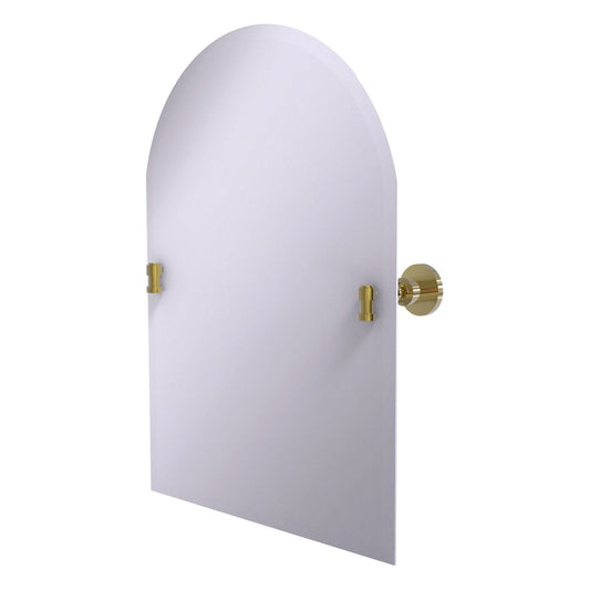 Allied Brass WS-94-UNL Washington Square Unlacquered Brass Frameless Arched Top Wall Mirror With Beveled Edge