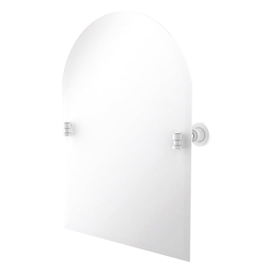 Allied Brass WS-94-WHM Washington Square Matte White Frameless Arched Top Wall Mirror With Beveled Edge