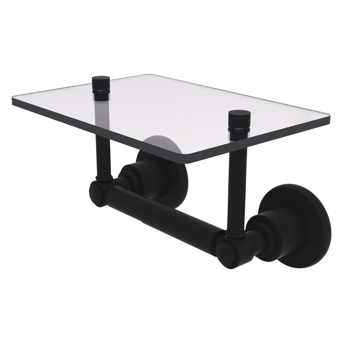 Allied Brass WS-GLT-24-BKM Washington Square 2-Post Matte Black Toilet Tissue Holder