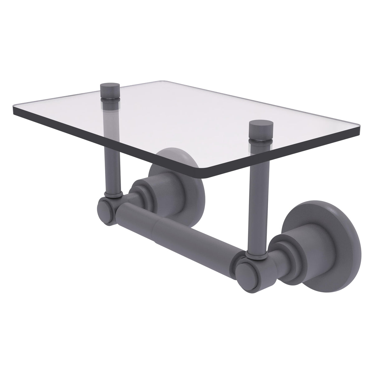 Allied Brass WS-GLT-24-GYM Washington Square 2-Post Matte Gray Toilet Tissue Holder