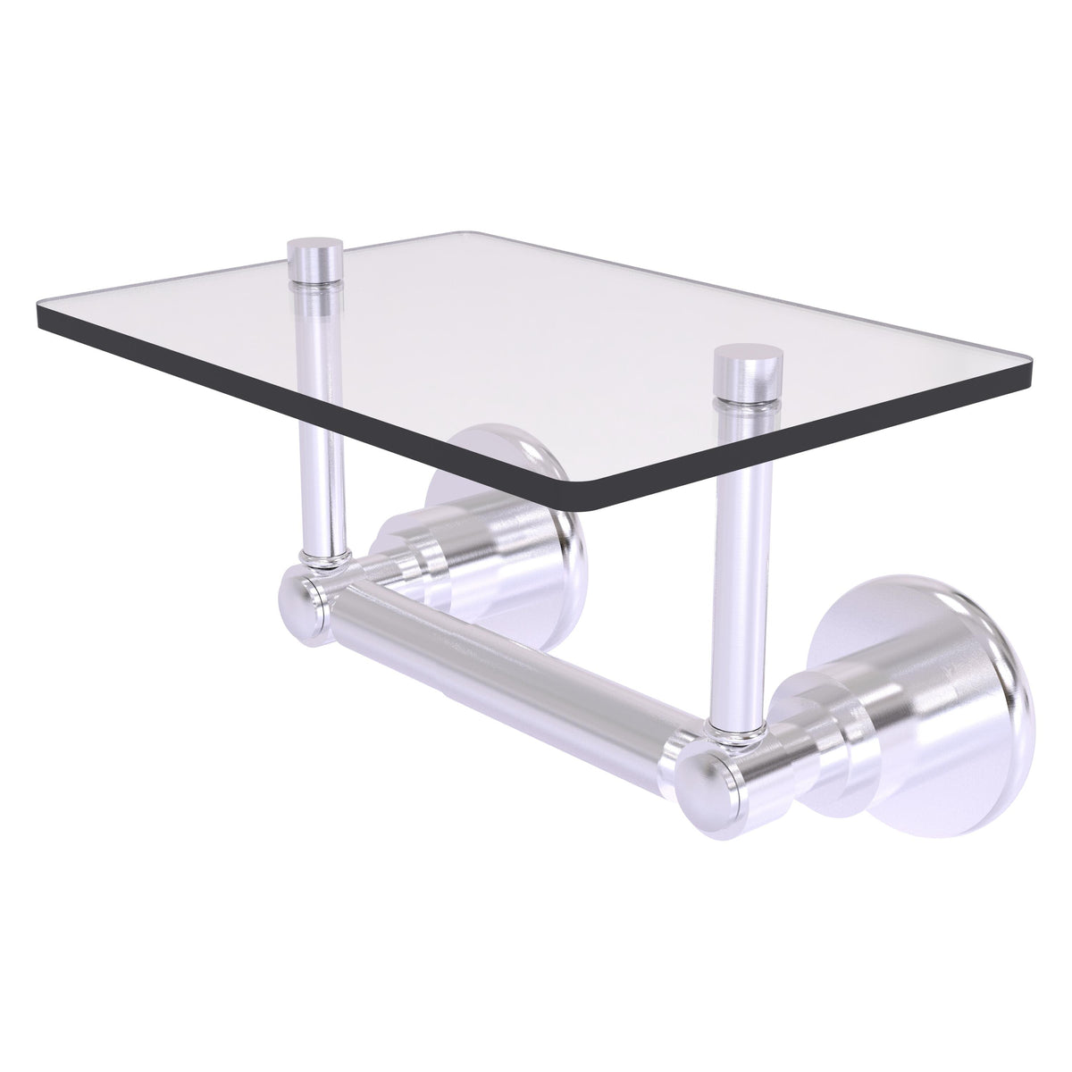 Allied Brass WS-GLT-24-SCH Washington Square 2-Post Satin Chrome Toilet Tissue Holder