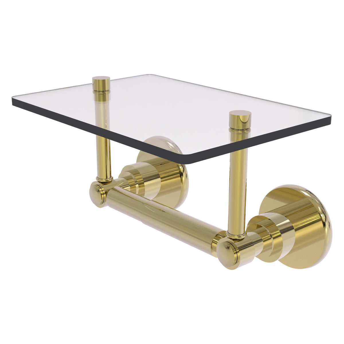 Allied Brass WS-GLT-24-UNL Washington Square 2-Post Unlacquered Brass Toilet Tissue Holder