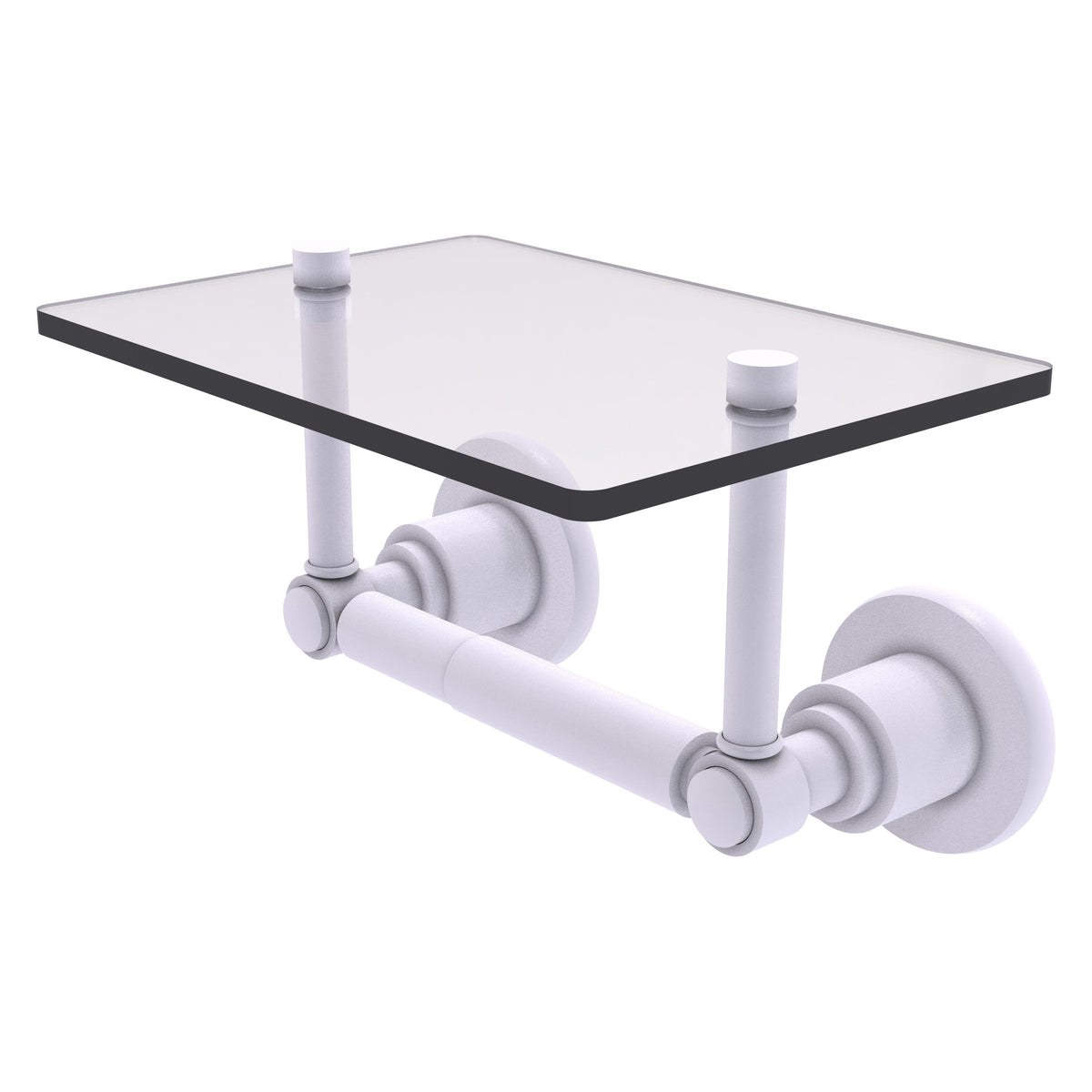 Allied Brass WS-GLT-24-WHM Washington Square 2-Post Matte White Toilet Tissue Holder