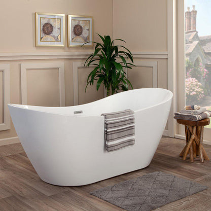 Altair Alana 70" x 32" White Acrylic Freestanding Bathtub