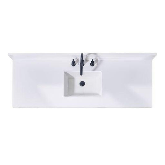 Altair Andalo 61" x 22" Snow White Composite Stone Bathroom Vanity Top With Single White SInk