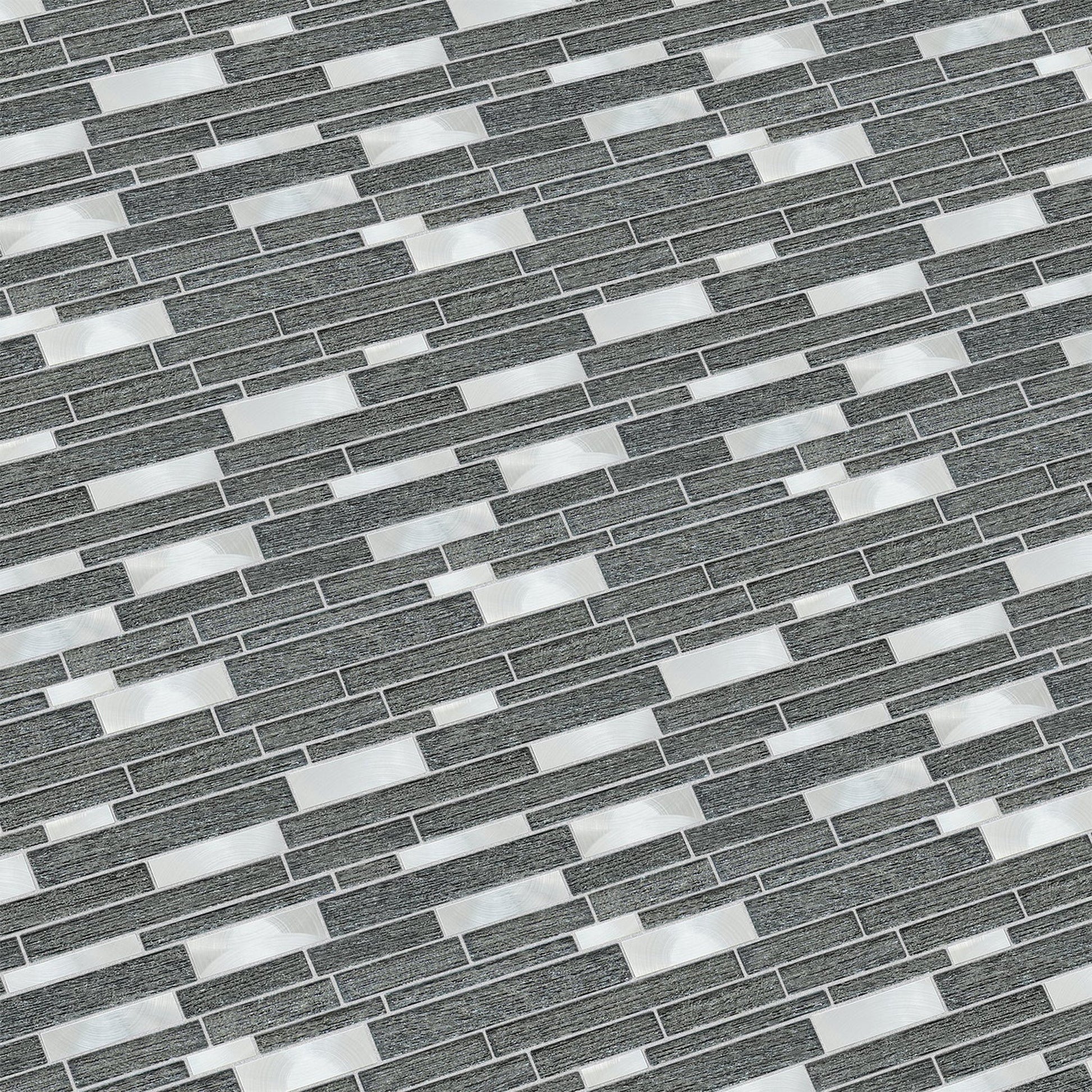 Altair Ardcarn 15 pcs. Linear Black Glass Mosaic Wall Tile