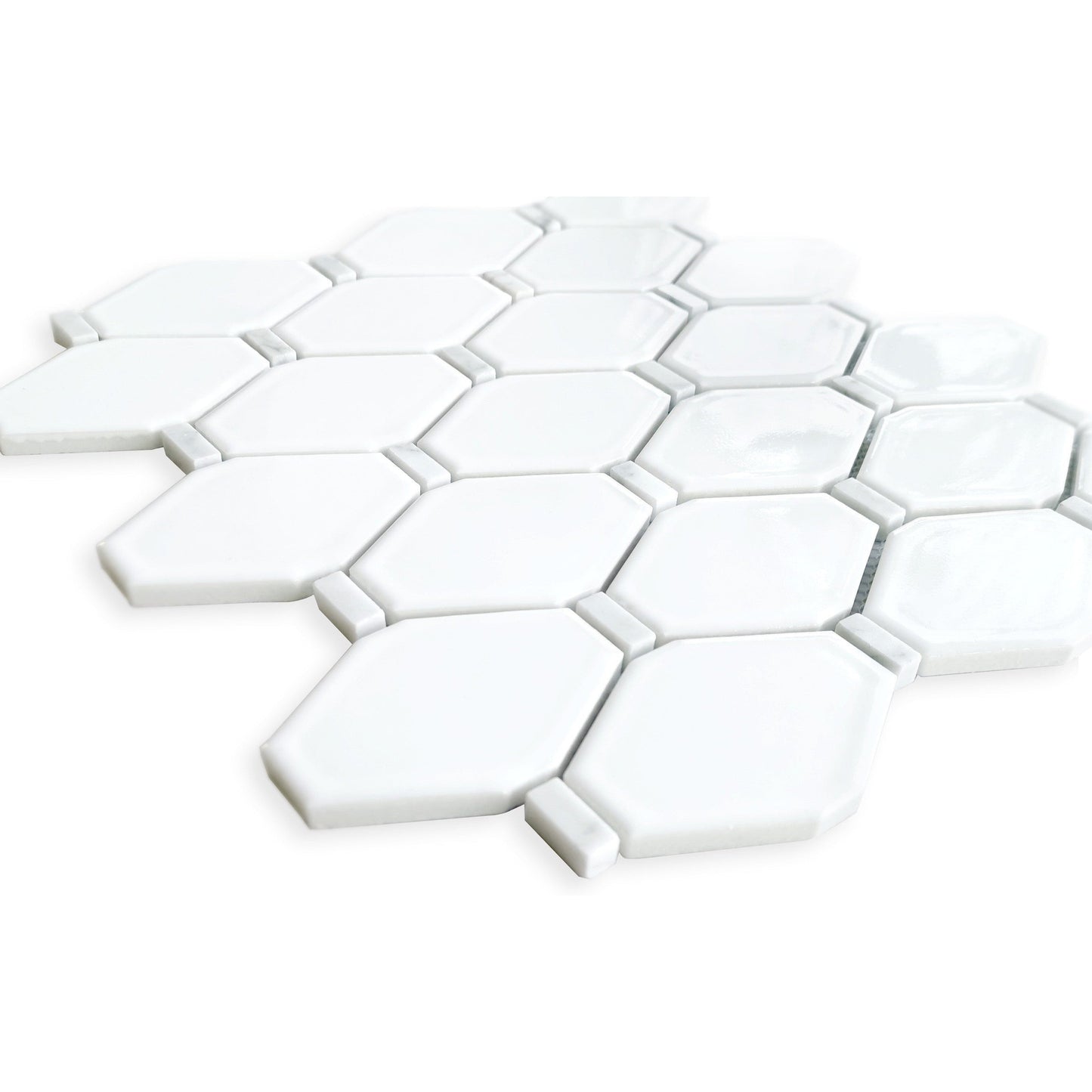 Altair Badajoz 11 pcs. Diamond White Glass Mosaic Floor and Wall Tile