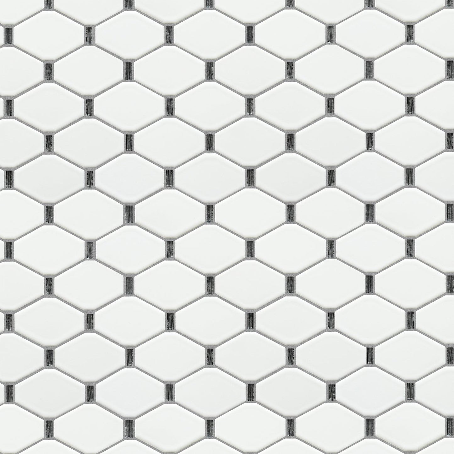 Altair Badajoz 11 pcs. Honeycomb White and Black Glass Mosaic Wall Tile