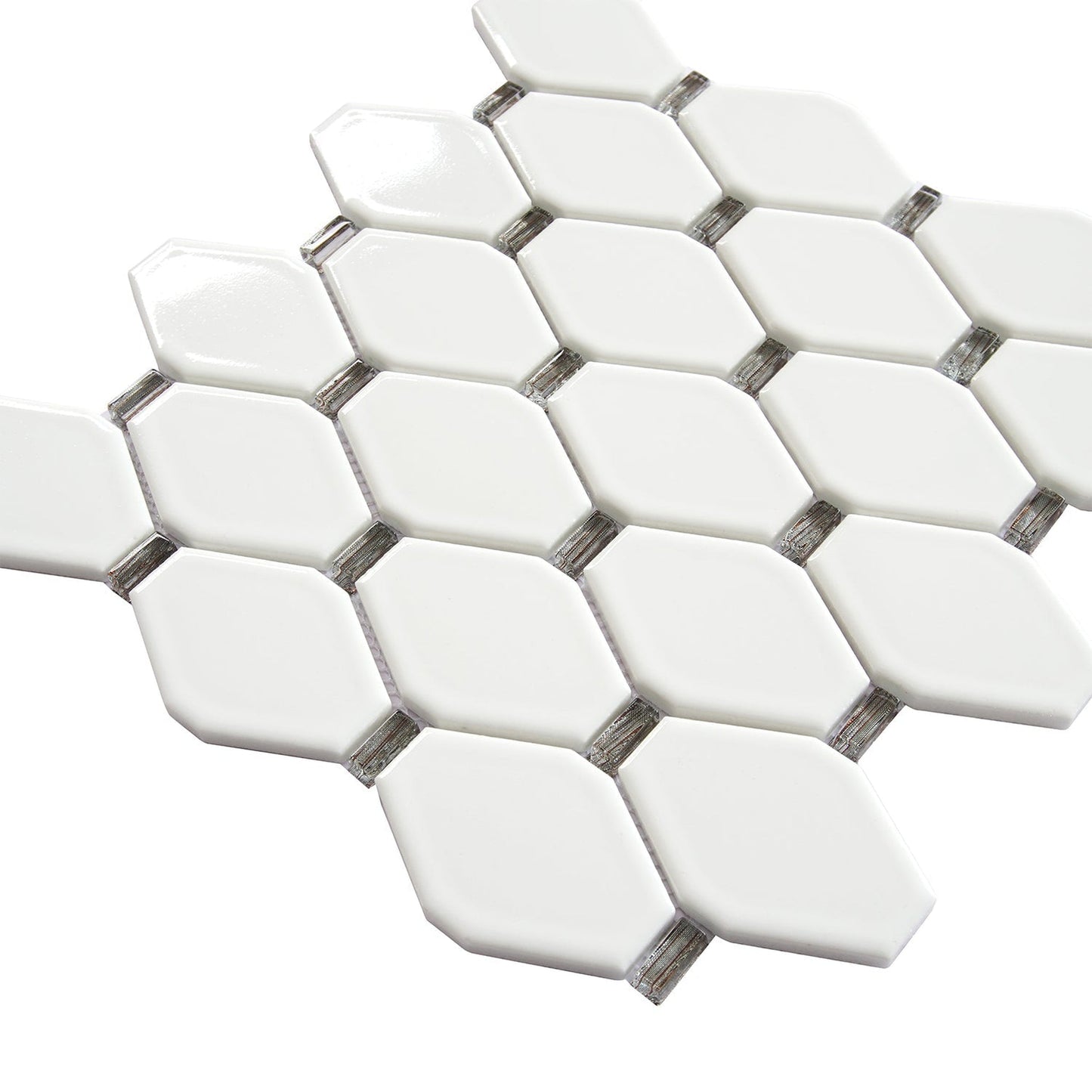 Altair Badajoz 11 pcs. Honeycomb White and Brown Glass Mosaic Wall Tile