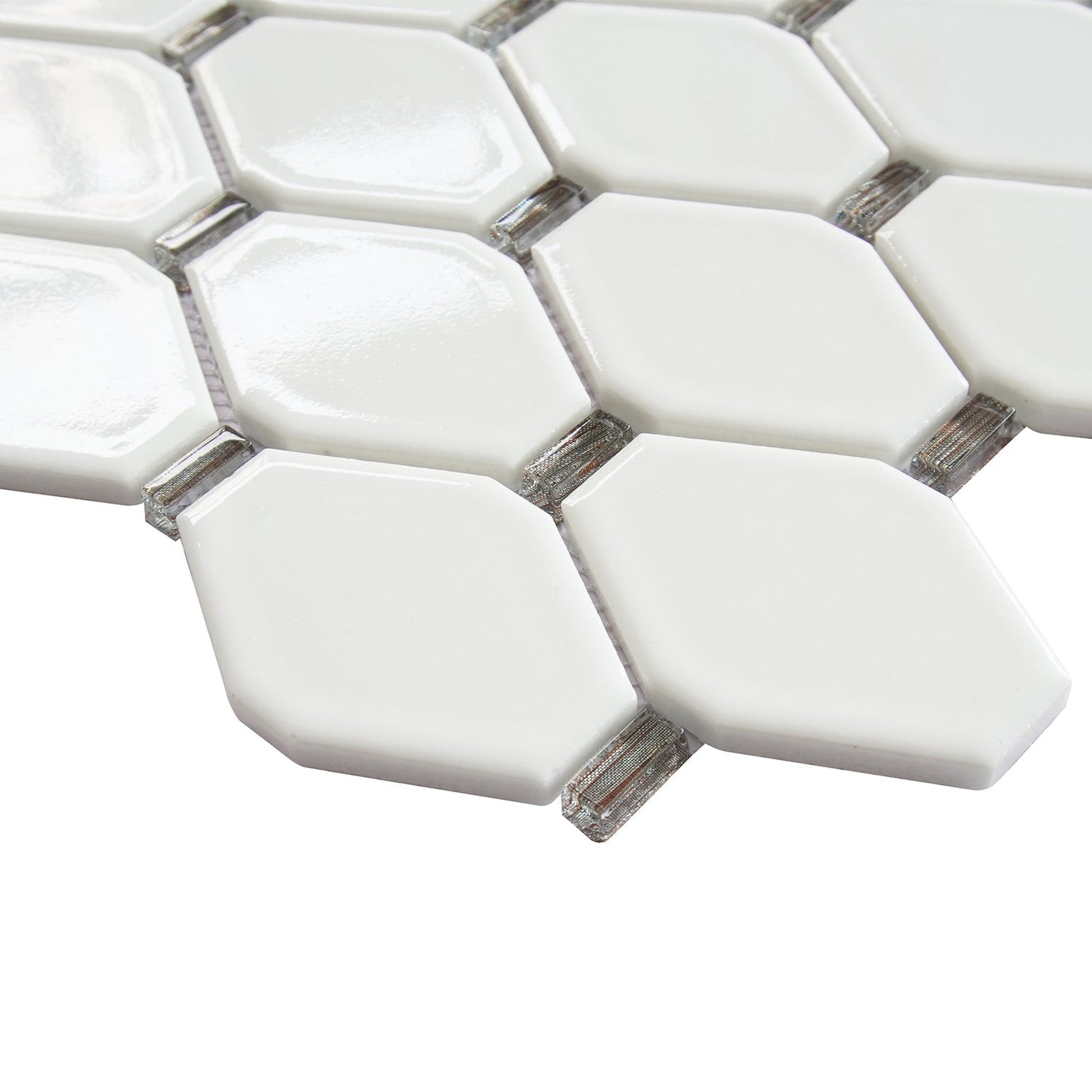 Altair Badajoz 11 pcs. Honeycomb White and Brown Glass Mosaic Wall Tile