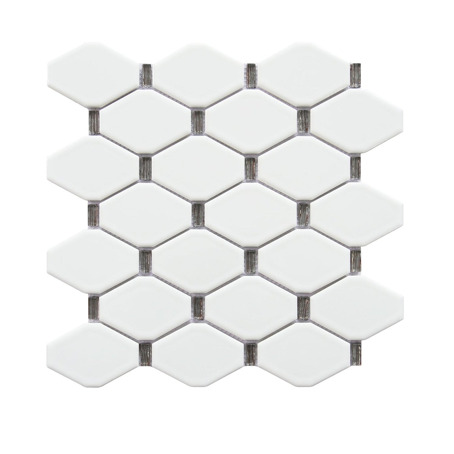 Altair Badajoz 11 pcs. Honeycomb White and Brown Glass Mosaic Wall Tile