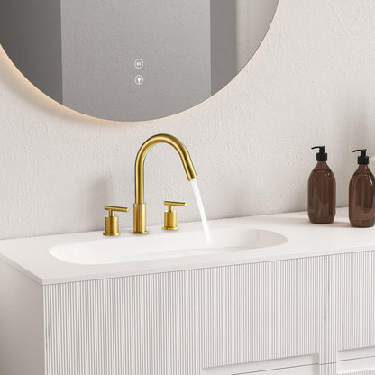 Altair Balen 8" Widespread 2-Handle Brushed Gold High-Arc Sink Faucet