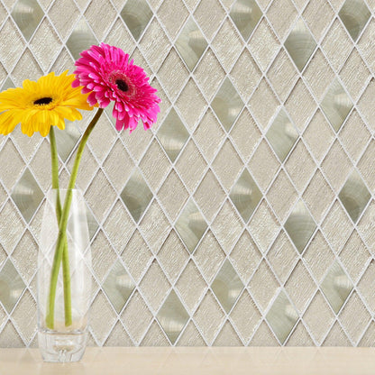Altair Ballagh 15 pcs. Diamond Champagne Glass Mosaic Wall Tile