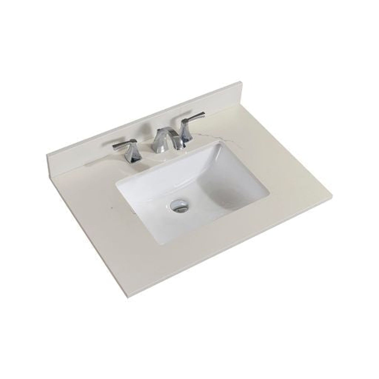 Altair Belluno 31" x 22" Milano White Composite Stone Bathroom Vanity Top With White SInk