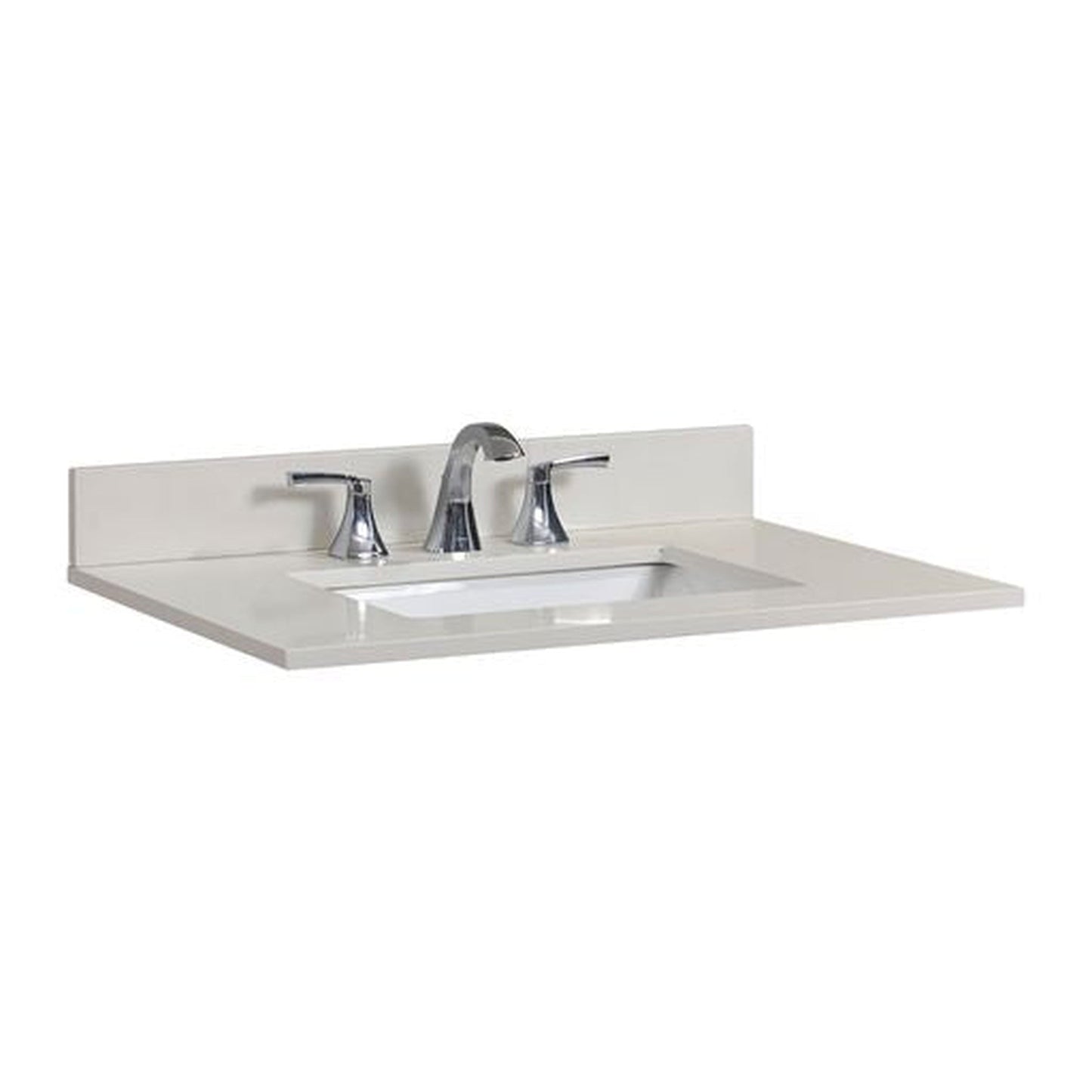 Altair Belluno 31" x 22" Milano White Composite Stone Bathroom Vanity Top With White SInk