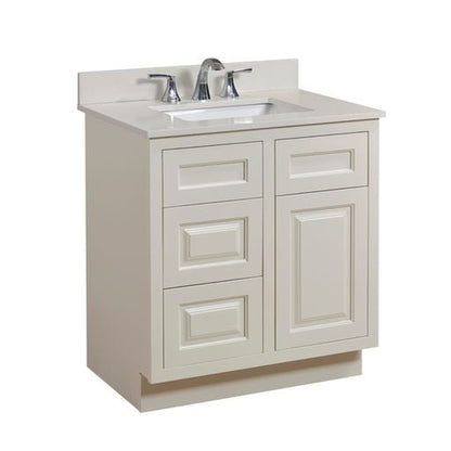 Altair Belluno 31" x 22" Milano White Composite Stone Bathroom Vanity Top With White SInk