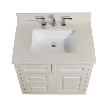 Altair Belluno 31" x 22" Milano White Composite Stone Bathroom Vanity Top With White SInk