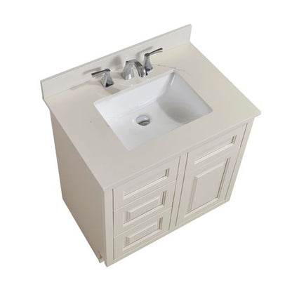 Altair Belluno 31" x 22" Milano White Composite Stone Bathroom Vanity Top With White SInk