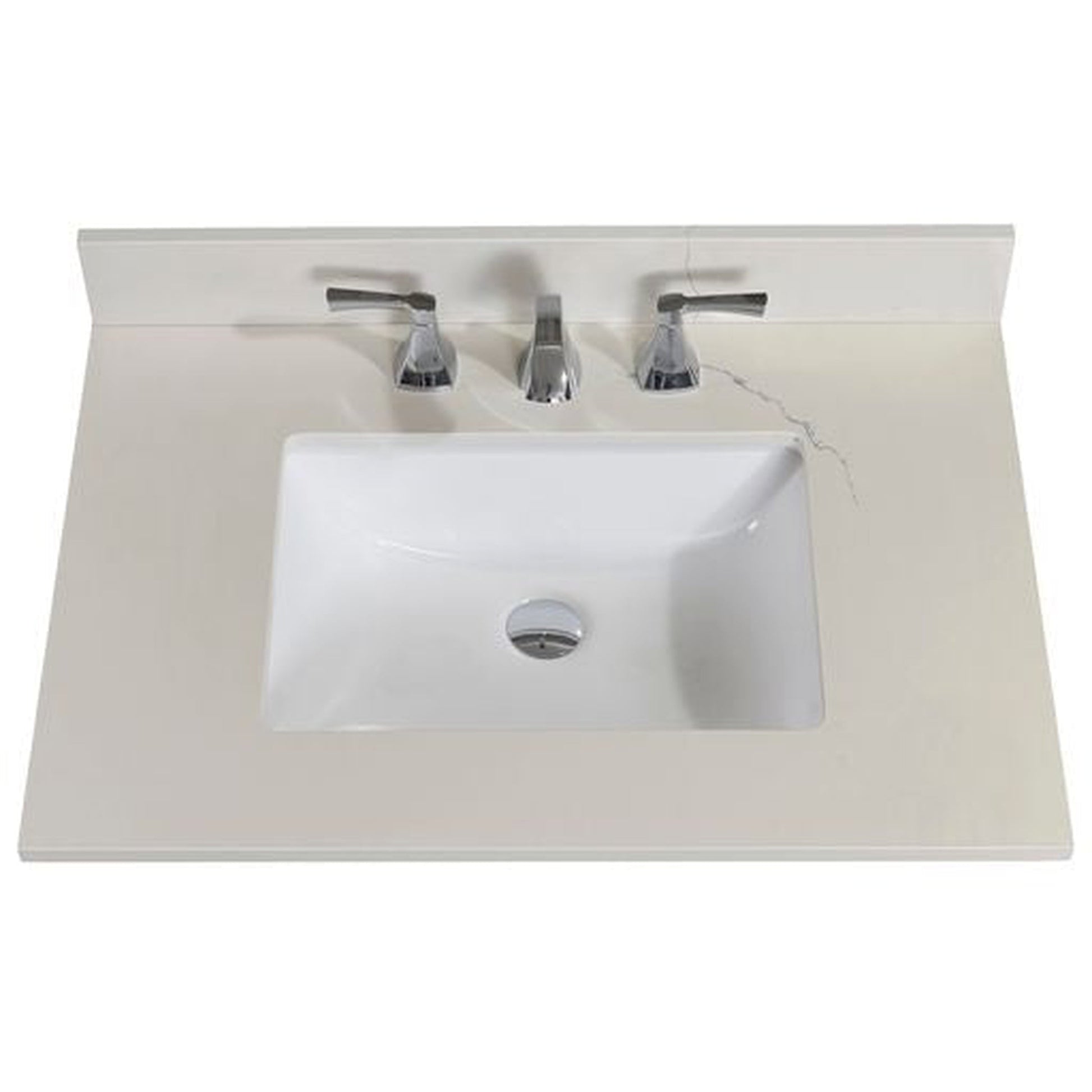 Altair Belluno 31" x 22" Milano White Composite Stone Bathroom Vanity Top With White SInk