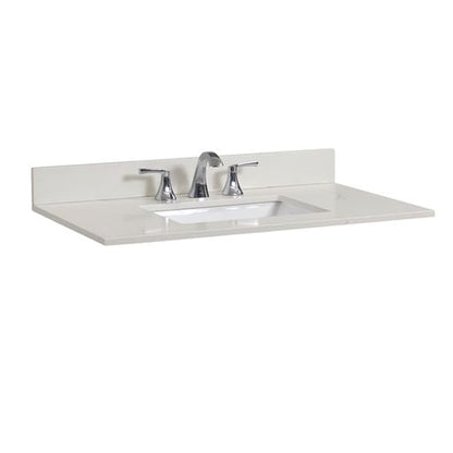 Altair Belluno 37" x 22" Milano White Composite Stone Bathroom Vanity Top With White SInk