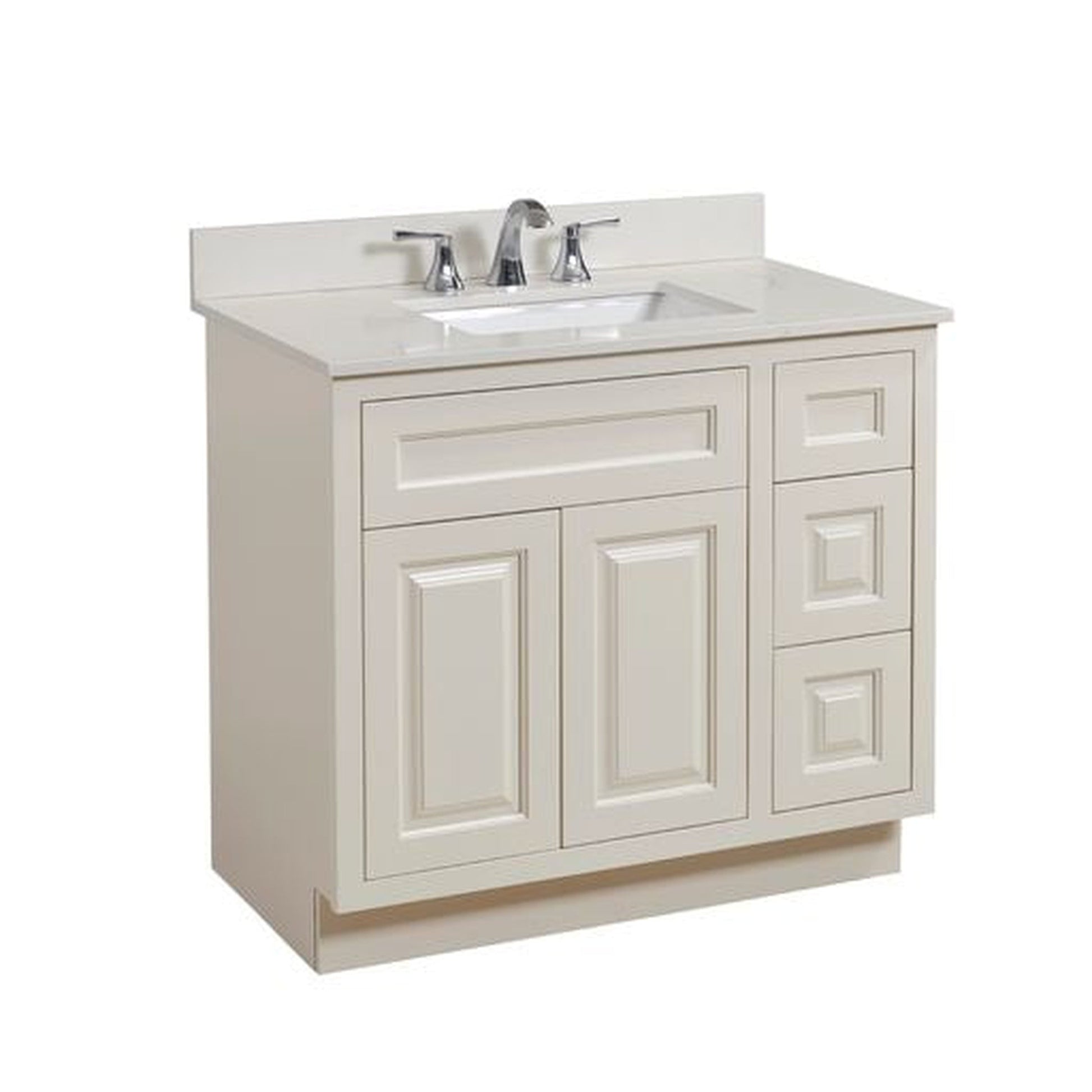 Altair Belluno 37" x 22" Milano White Composite Stone Bathroom Vanity Top With White SInk