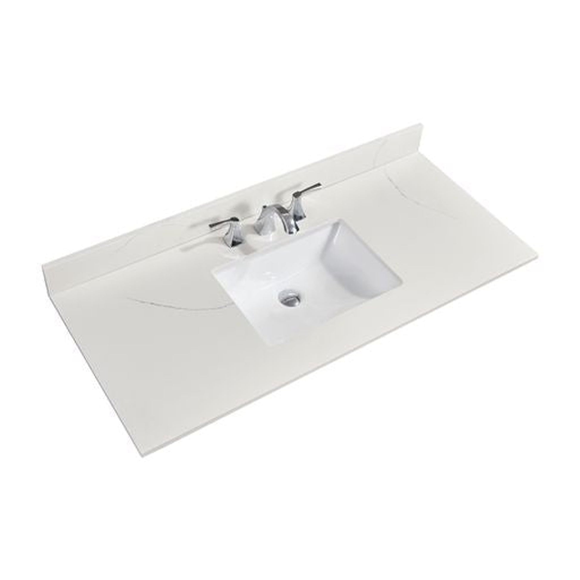 Altair Belluno 49" x 22" Milano White Composite Stone Bathroom Vanity Top With White SInk