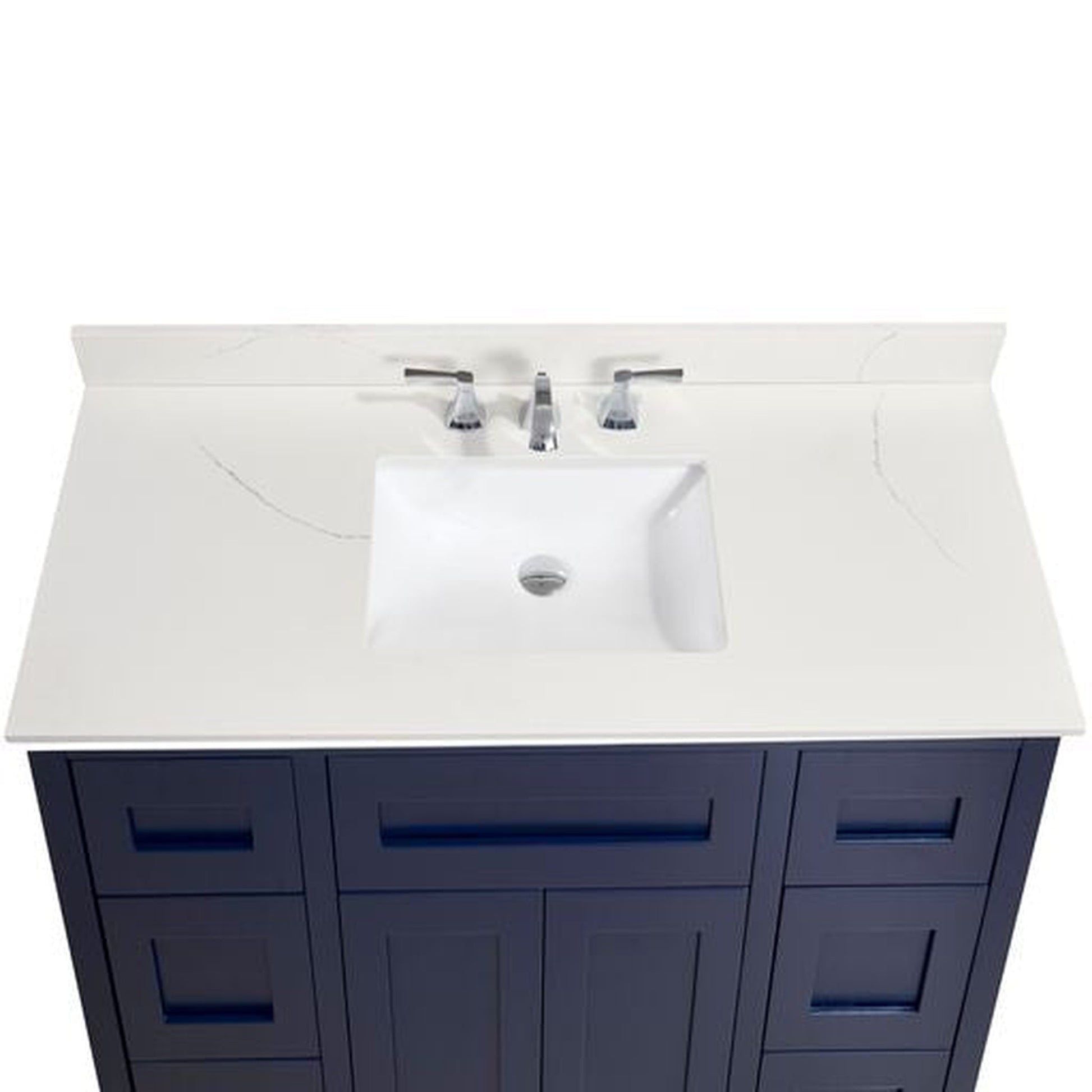 Altair Belluno 49" x 22" Milano White Composite Stone Bathroom Vanity Top With White SInk