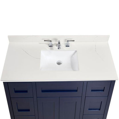 Altair Belluno 49" x 22" Milano White Composite Stone Bathroom Vanity Top With White SInk