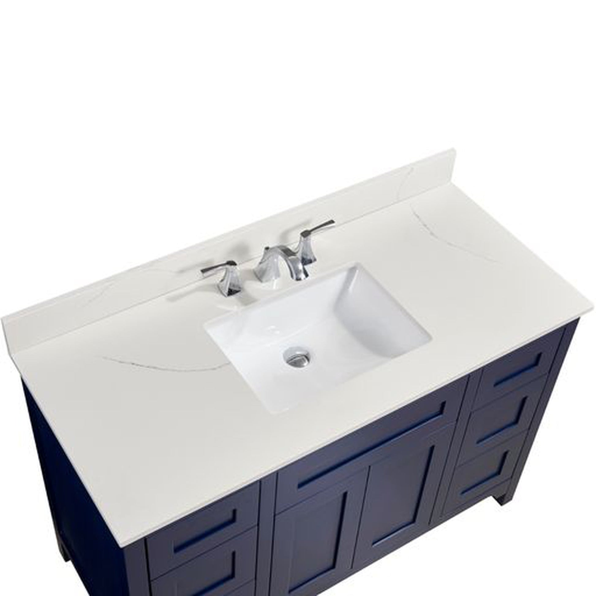 Altair Belluno 49" x 22" Milano White Composite Stone Bathroom Vanity Top With White SInk