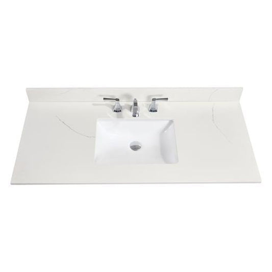 Altair Belluno 49" x 22" Milano White Composite Stone Bathroom Vanity Top With White SInk