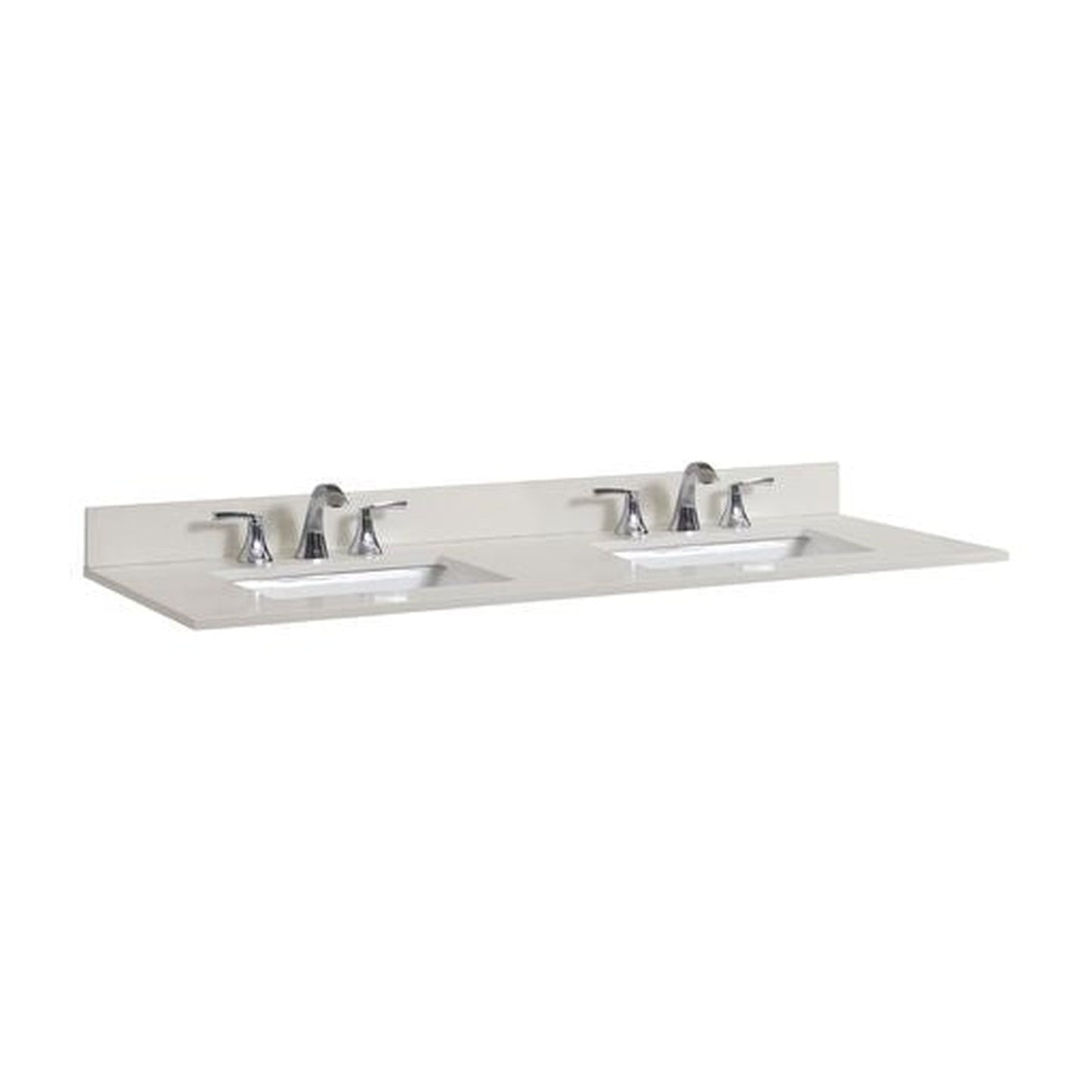 Altair Belluno 61" x 22" Milano White Composite Stone Bathroom Vanity Top With White SInk