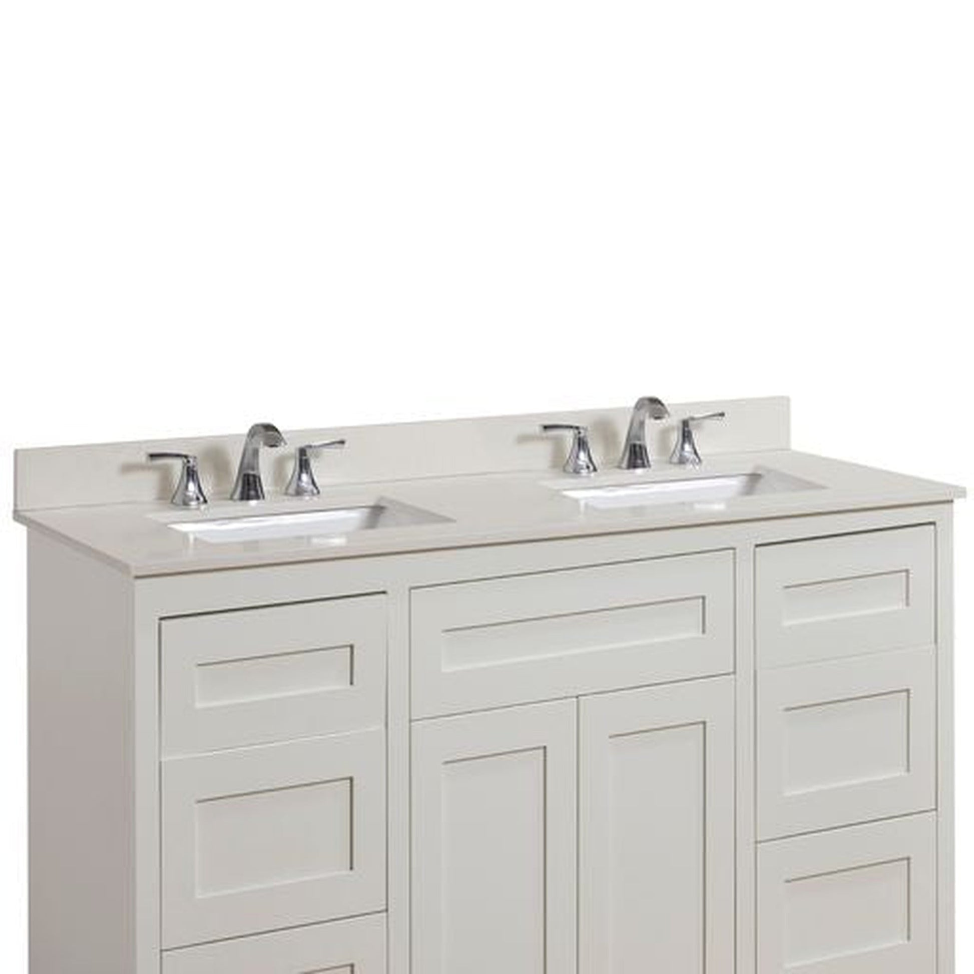 Altair Belluno 61" x 22" Milano White Composite Stone Bathroom Vanity Top With White SInk