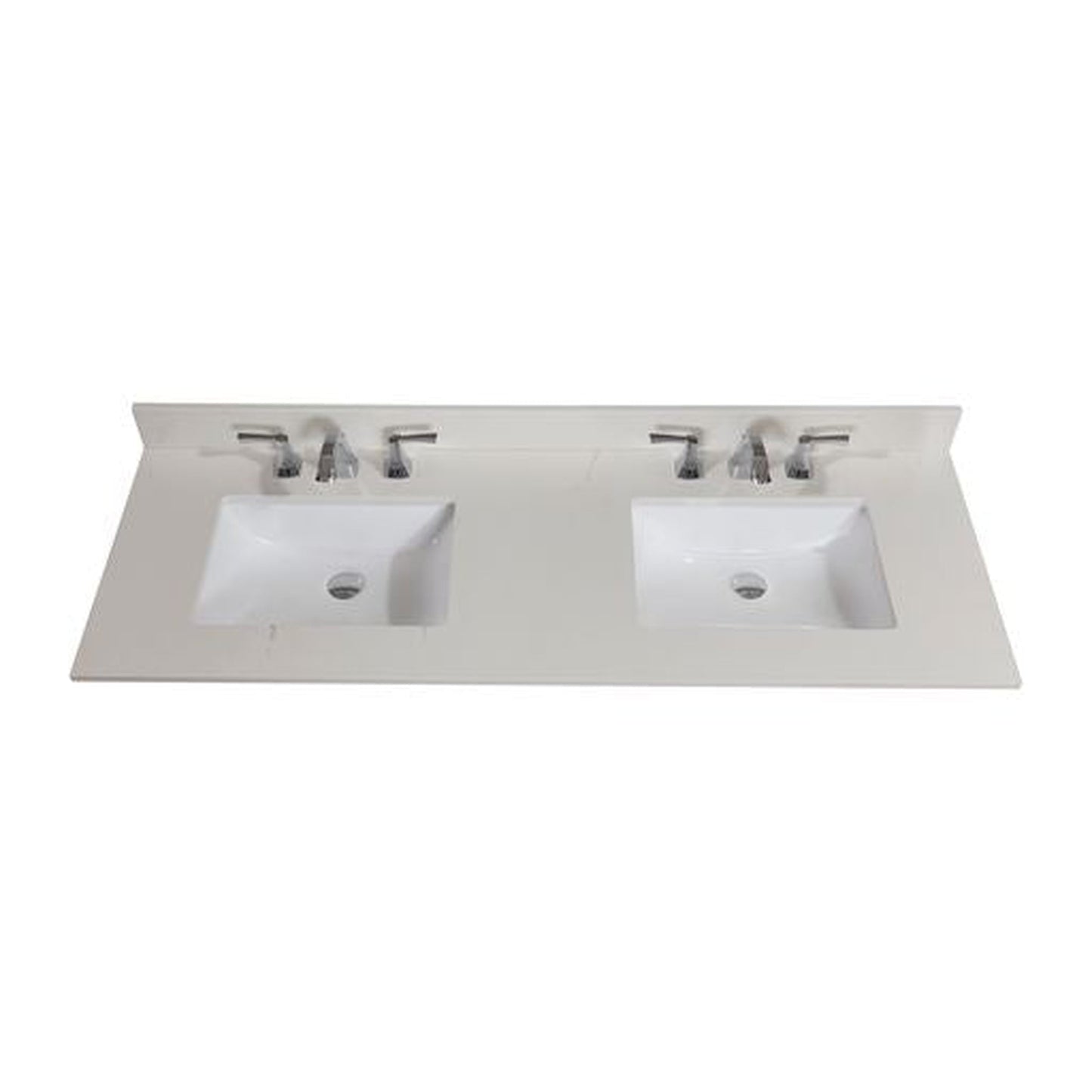 Altair Belluno 61" x 22" Milano White Composite Stone Bathroom Vanity Top With White SInk