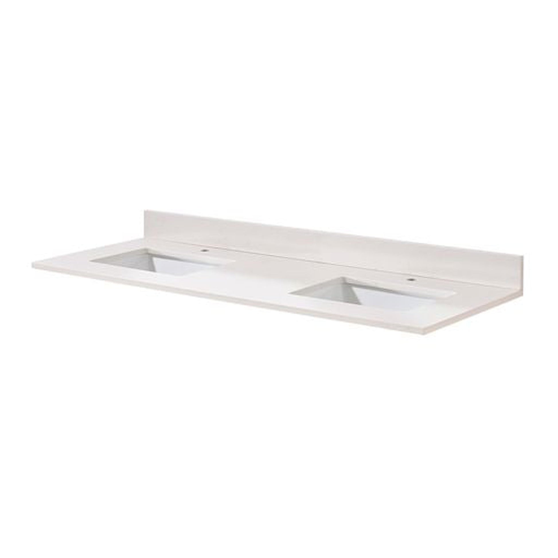 Altair Belluno 61" x 22" Milano white Composite Stone Bathroom Vanity Top-Single Hole With White SInk