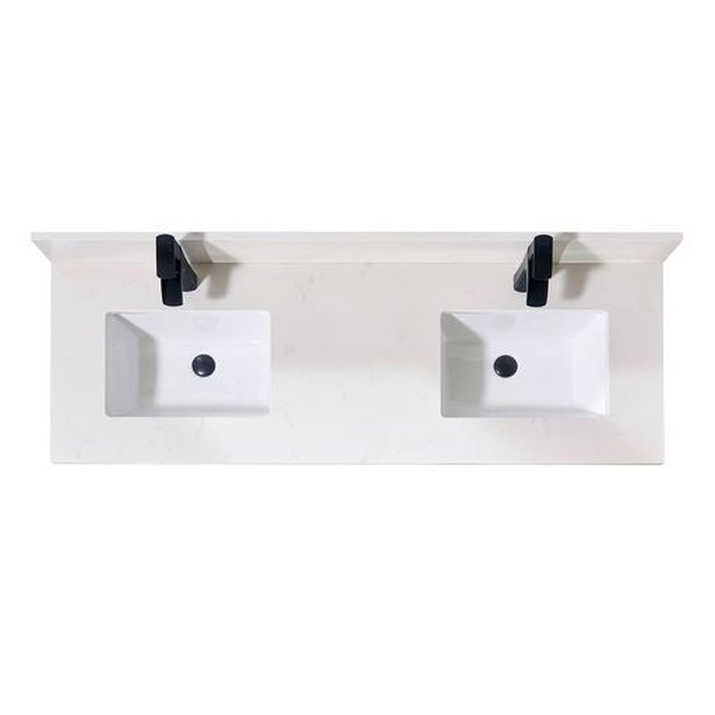 Altair Belluno 61" x 22" Milano white Composite Stone Bathroom Vanity Top-Single Hole With White SInk