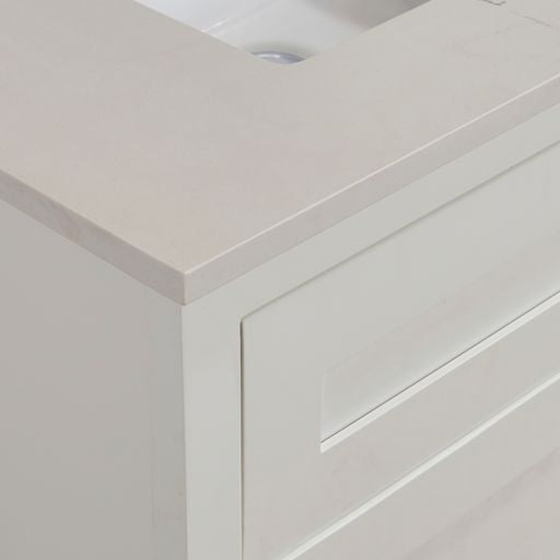 Altair Belluno 61" x 22" Milano white Composite Stone Bathroom Vanity Top-Single Hole With White SInk