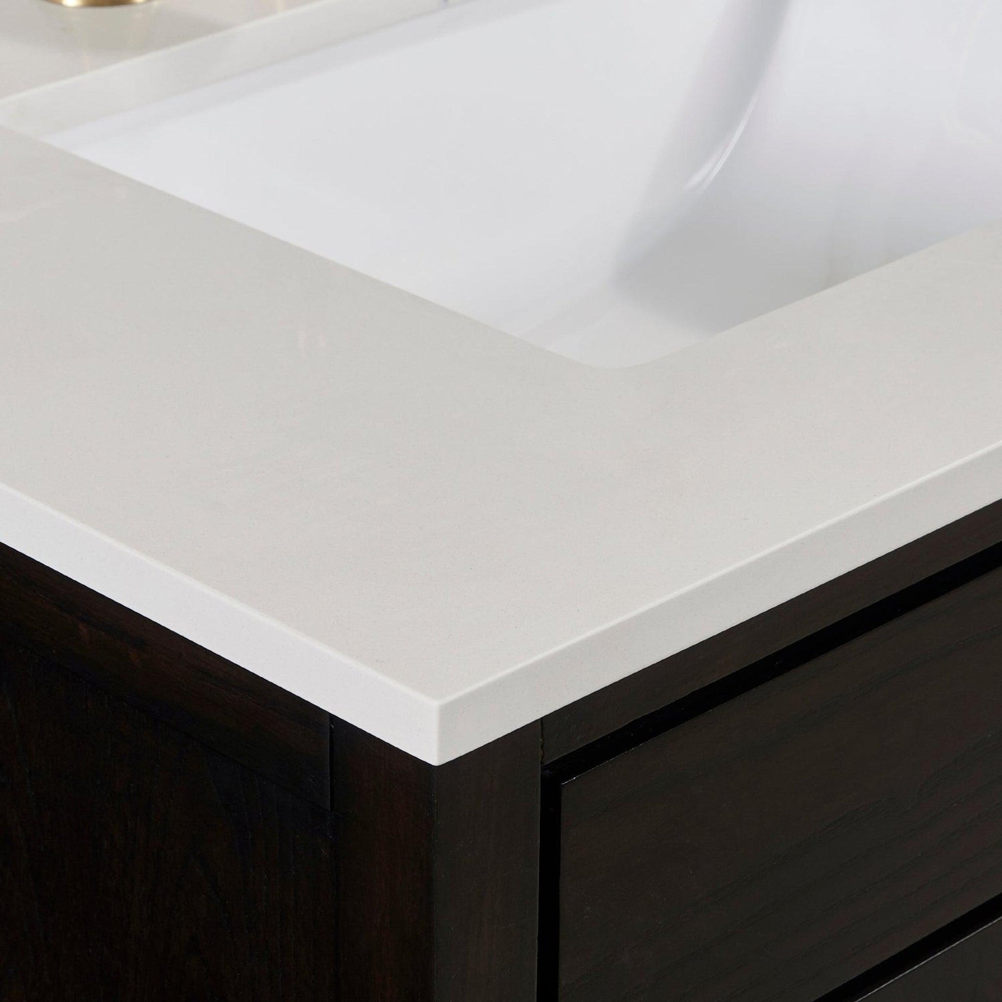 Altair Belluno 73" x 22" Milano White Composite Stone Bathroom Vanity Top With White SInk