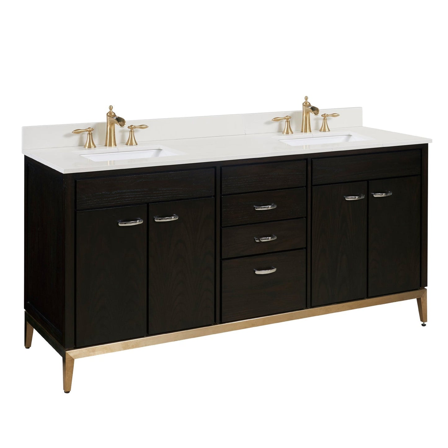 Altair Belluno 73" x 22" Milano White Composite Stone Bathroom Vanity Top With White SInk