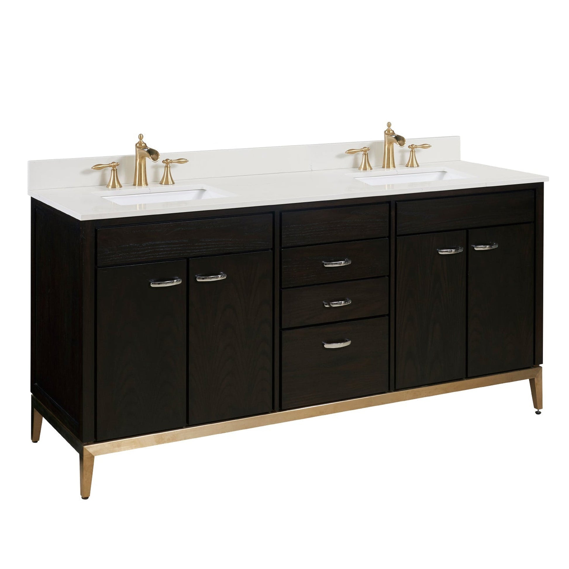 Altair Belluno 73" x 22" Milano White Composite Stone Bathroom Vanity Top With White SInk