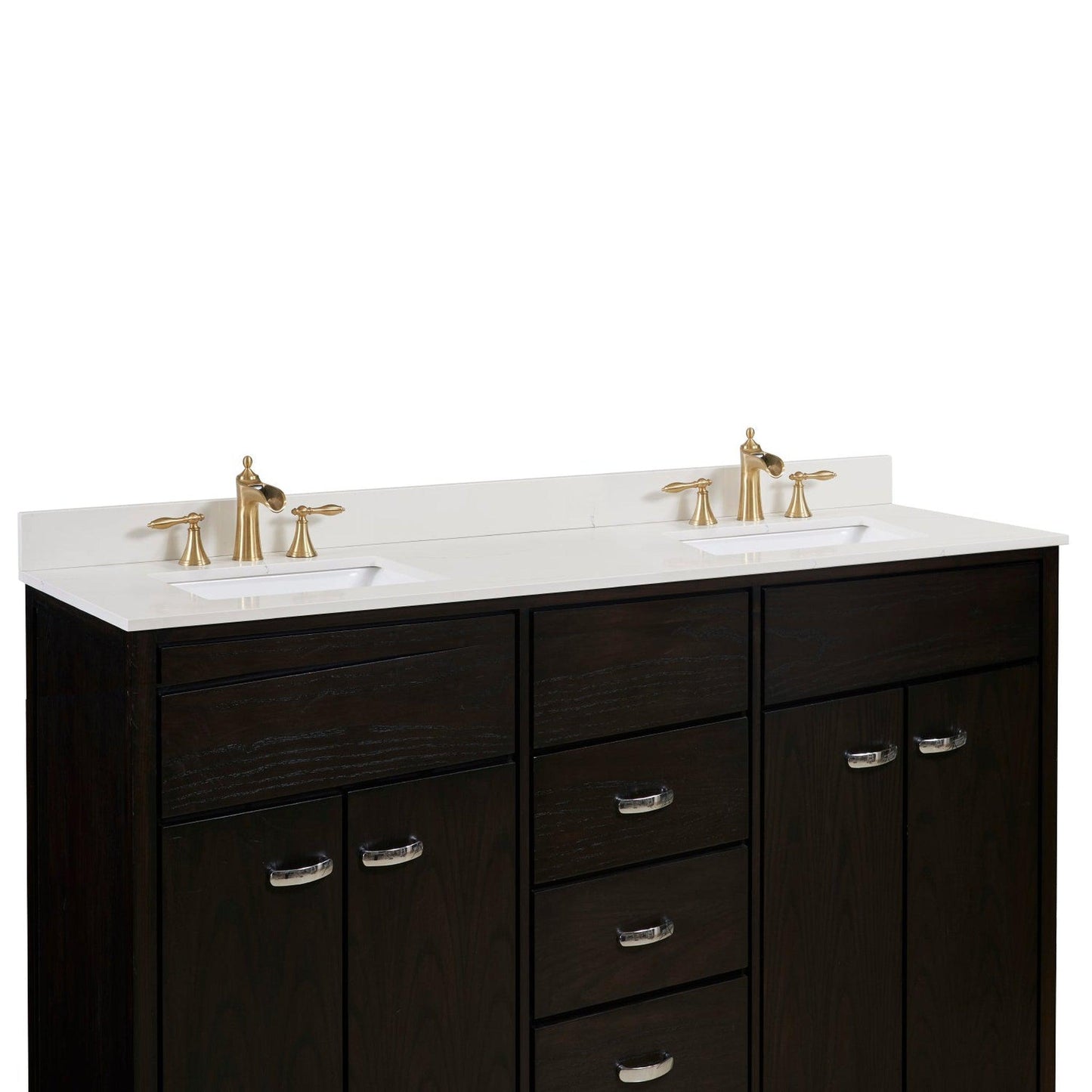 Altair Belluno 73" x 22" Milano White Composite Stone Bathroom Vanity Top With White SInk