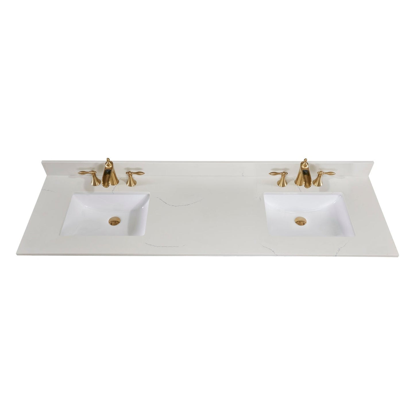 Altair Belluno 73" x 22" Milano White Composite Stone Bathroom Vanity Top With White SInk