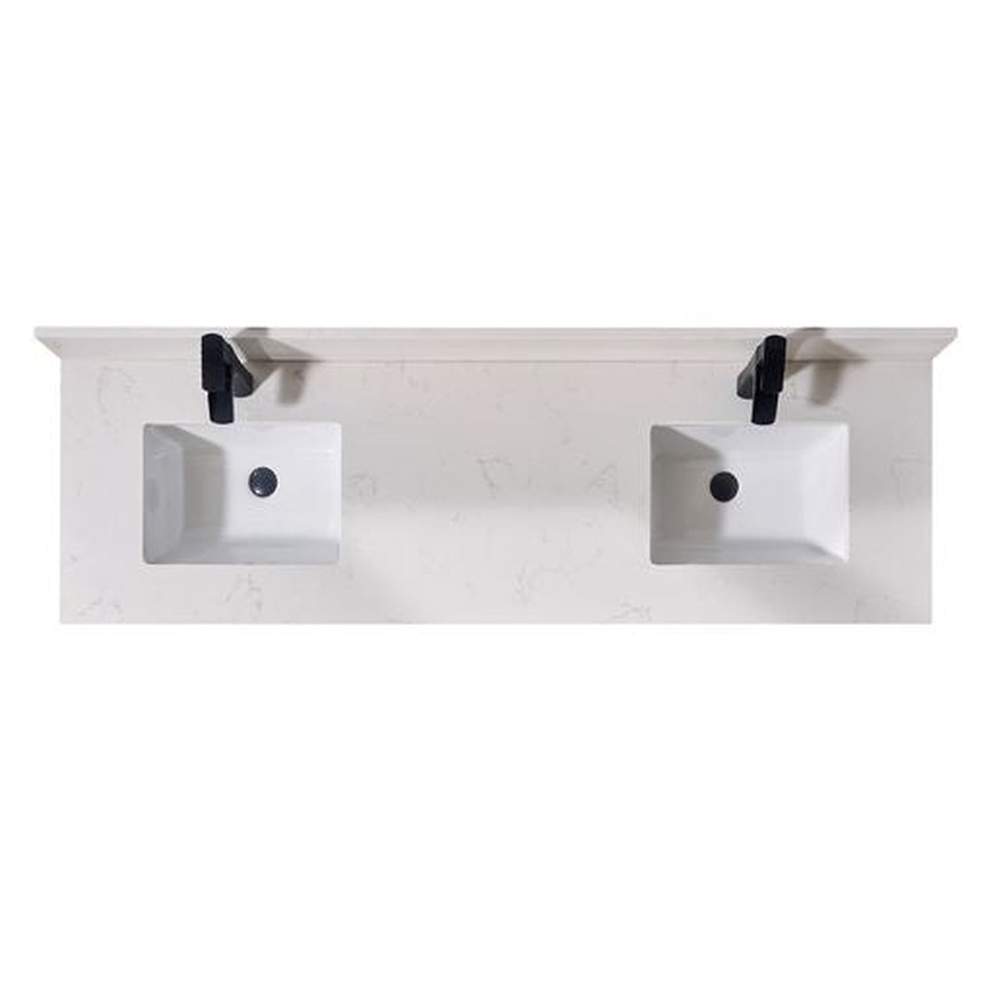 Altair Belluno 73" x 22" Milano white Composite Stone Bathroom Vanity Top-Single Hole With White SInk