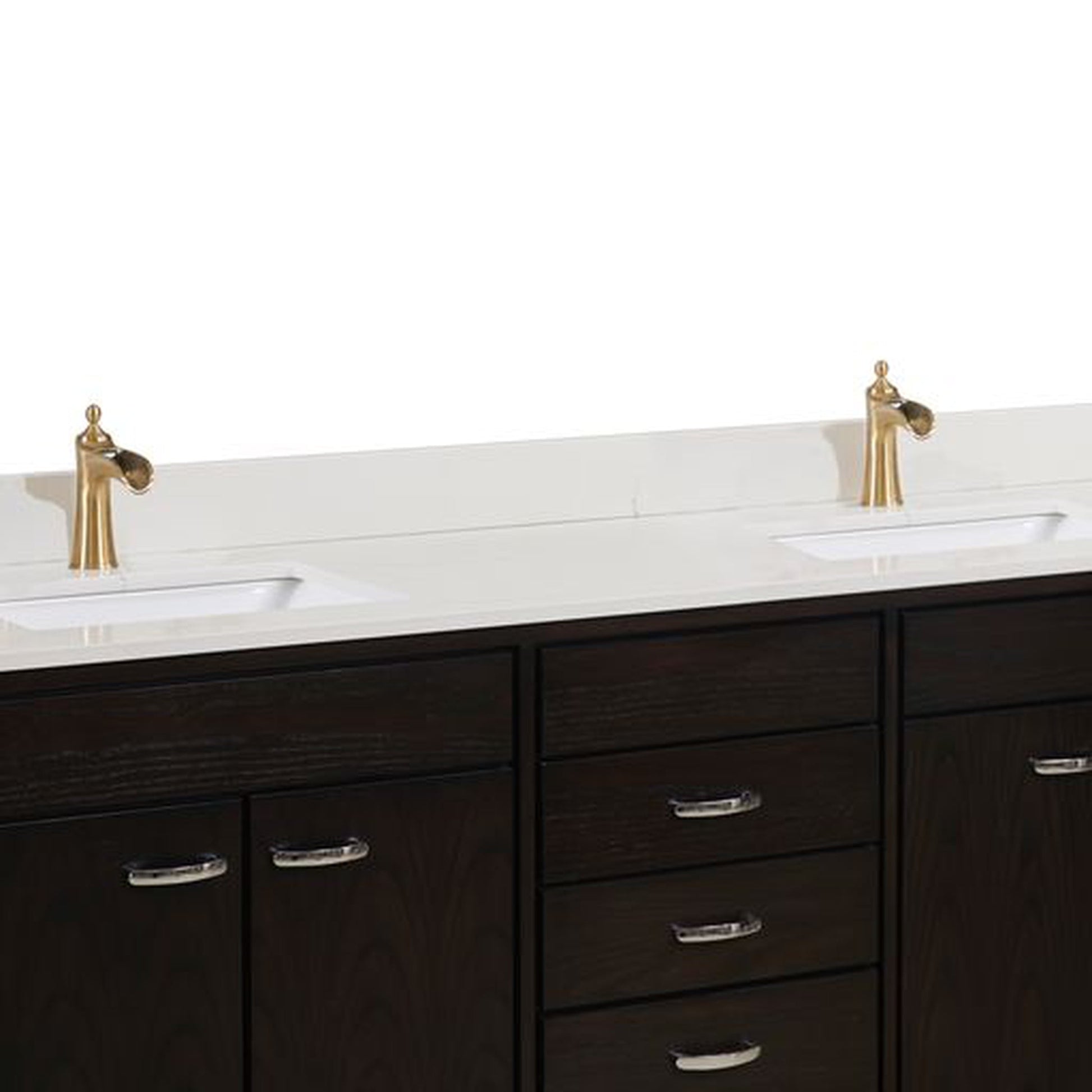 Altair Belluno 73" x 22" Milano white Composite Stone Bathroom Vanity Top-Single Hole With White SInk